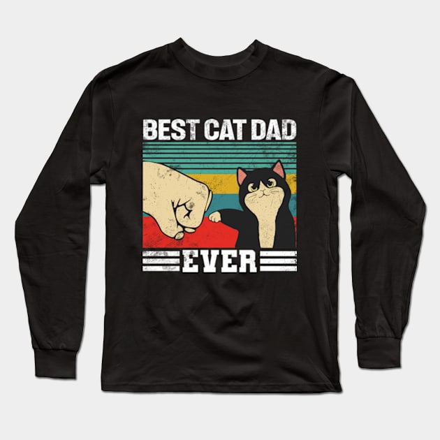 Best Cat Dad Ever Vintage Long Sleeve T-Shirt by RiseInspired